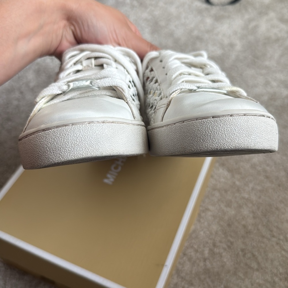 Michael Kors White Lace-Up Sneakers - Picture 6 of 7